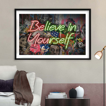Believe In Yourself Art Print, Framed Art Print Wall Decor, White Border, Framed Picture