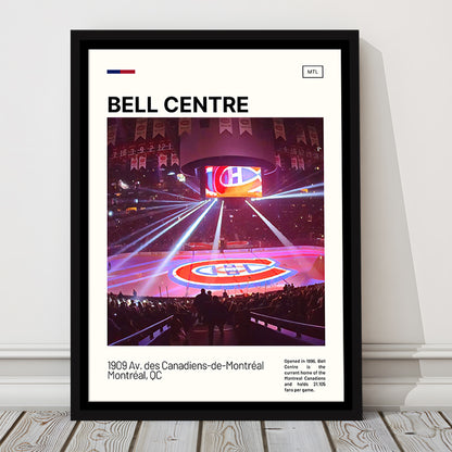 Bell Centre  Stadium Print, Montreal Canadiens Stadium Canvas Art, Man Cave Gift, Floating Framed Canvas Print Wall Art