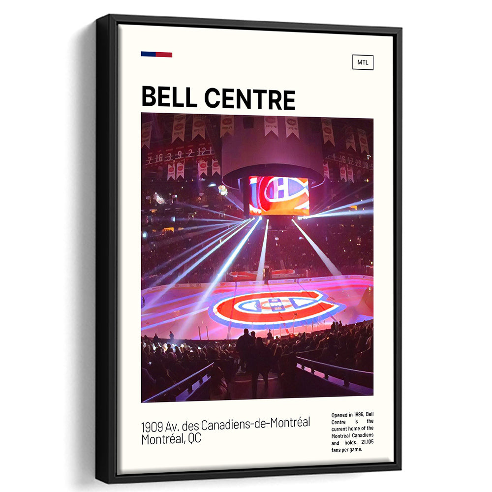 Bell Centre  Stadium Print, Montreal Canadiens Stadium Canvas Art, Man Cave Gift, Floating Framed Canvas Print Wall Art