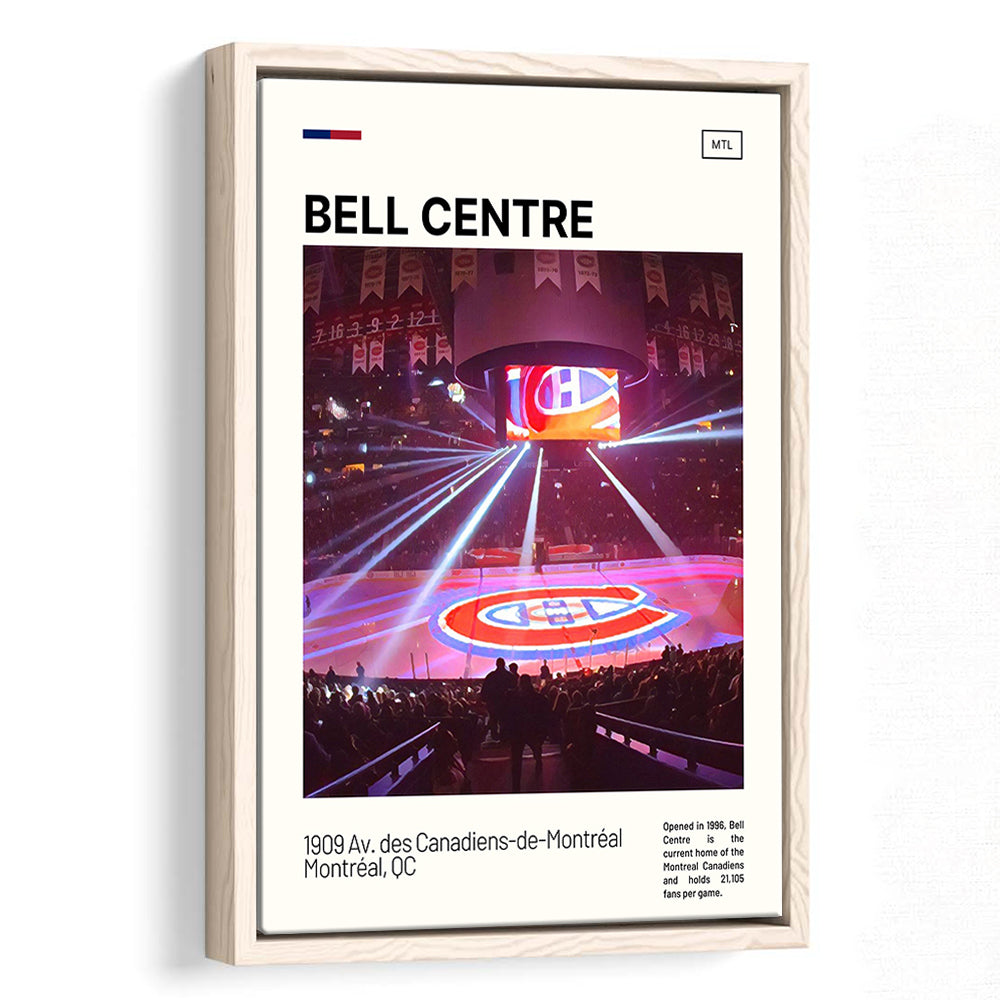 Bell Centre  Stadium Print, Montreal Canadiens Stadium Canvas Art, Man Cave Gift, Floating Framed Canvas Print Wall Art