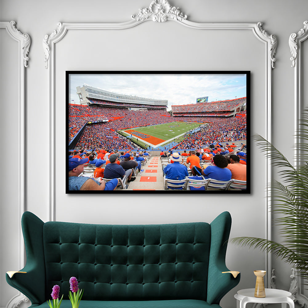 Ben Hill Griffin Football Stadium, Stadium Canvas, Sport Art, Gift for him, Framed Art Print Wall Decor, Picture Framed