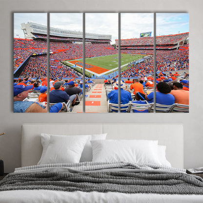 Ben Hill Griffin Football Stadium, Stadium Canvas, Sport Art, 5 Panel B, Extra Large Canvas, Canvas Print Wall Art