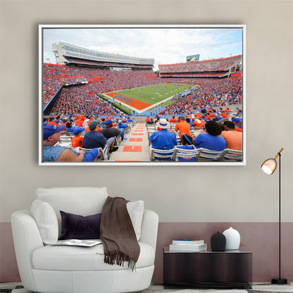 Ben Hill Griffin Football Stadium, Stadium Canvas, Sport Art, Framed Canvas Print Wall Art, Floating Frame