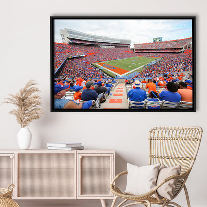 Ben Hill Griffin Football Stadium, Stadium Canvas, Sport Art, Framed Canvas Print Wall Art, Floating Frame