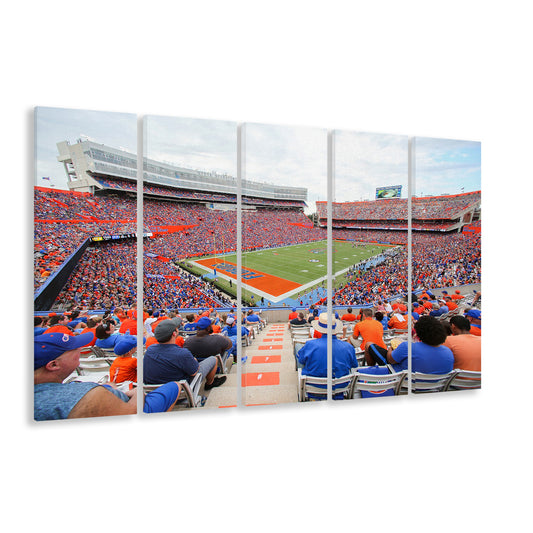 Ben Hill Griffin Football Stadium, Stadium Canvas, Sport Art, 5 Panel B, Extra Large Canvas, Canvas Print Wall Art
