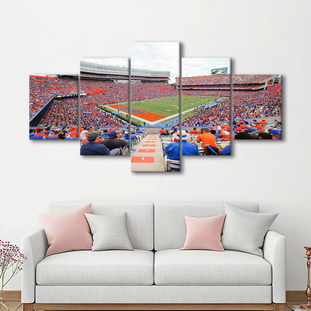 Ben Hill Griffin Football Stadium, Stadium Canvas, Sport Art, Gift for him, 5 Panel, Large Canvas, Canvas Print Wall Art