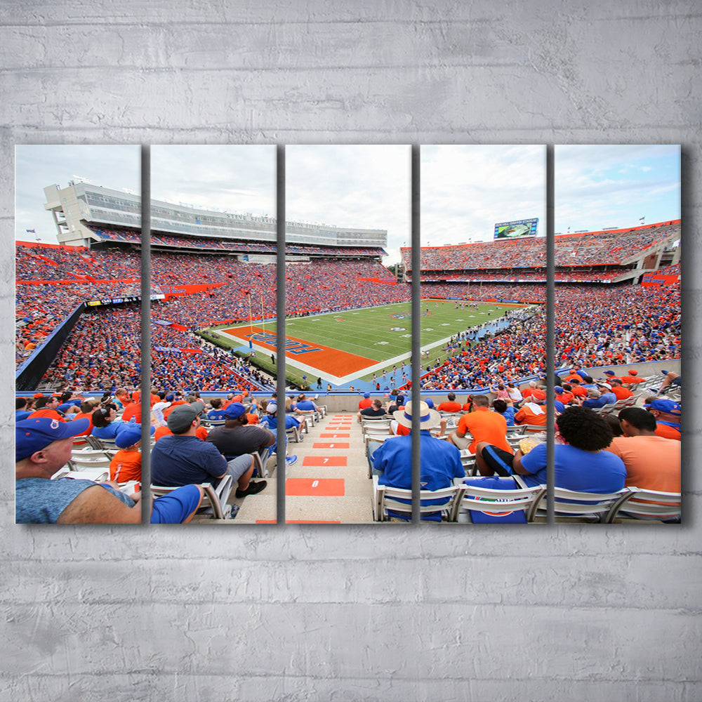 Ben Hill Griffin Football Stadium, Stadium Canvas, Sport Art, 5 Panel B, Extra Large Canvas, Canvas Print Wall Art