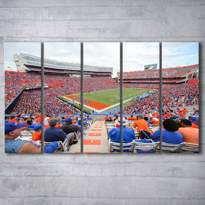 Ben Hill Griffin Football Stadium, Stadium Canvas, Sport Art, 5 Panel B, Extra Large Canvas, Canvas Print Wall Art