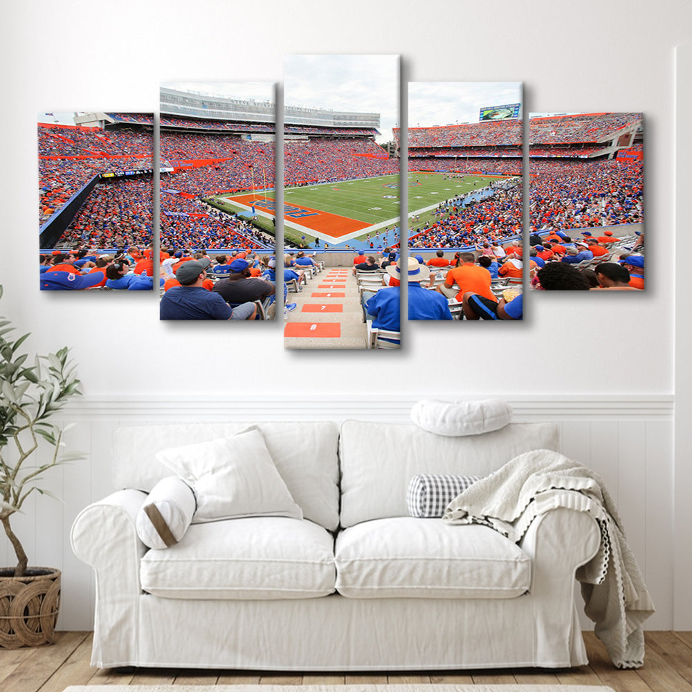 Ben Hill Griffin Football Stadium, Stadium Canvas, Sport Art, Gift for him, 5 Panel, Large Canvas, Canvas Print Wall Art