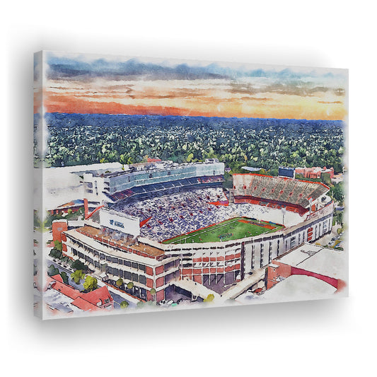 Ben Hill Griffin Stadium, Florida Gators Painting Stadium Watercolor, Sport Art, Gifts for him, Canvas Print Wall Art