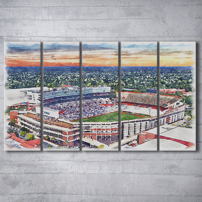 Ben Hill Griffin Stadium, Florida Gators Painting Stadium Watercolor, Sport Art, Extra Large Canvas Print Wall Art