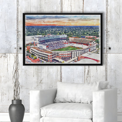 Ben Hill Griffin Stadium, Florida Gators Painting Stadium Watercolor, Sport Gift Art, Framed Canvas Print Wall Art