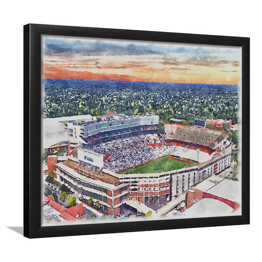 Ben Hill Griffin Stadium, Florida Gators Painting Stadium Watercolor, Sport Gift Art, Framed Art Print Wall Decor