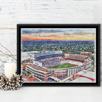 Ben Hill Griffin Stadium, Florida Gators Painting Stadium Watercolor, Sport Gift Art, Framed Canvas Print Wall Art