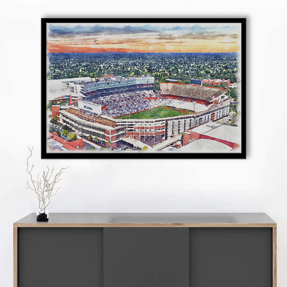 Ben Hill Griffin Stadium, Florida Gators Painting Stadium Watercolor, Sport Gift Art, Framed Art Print Wall Decor
