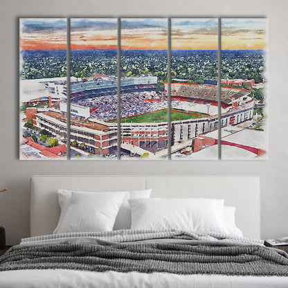 Ben Hill Griffin Stadium, Florida Gators Painting Stadium Watercolor, Sport Art, Extra Large Canvas Print Wall Art