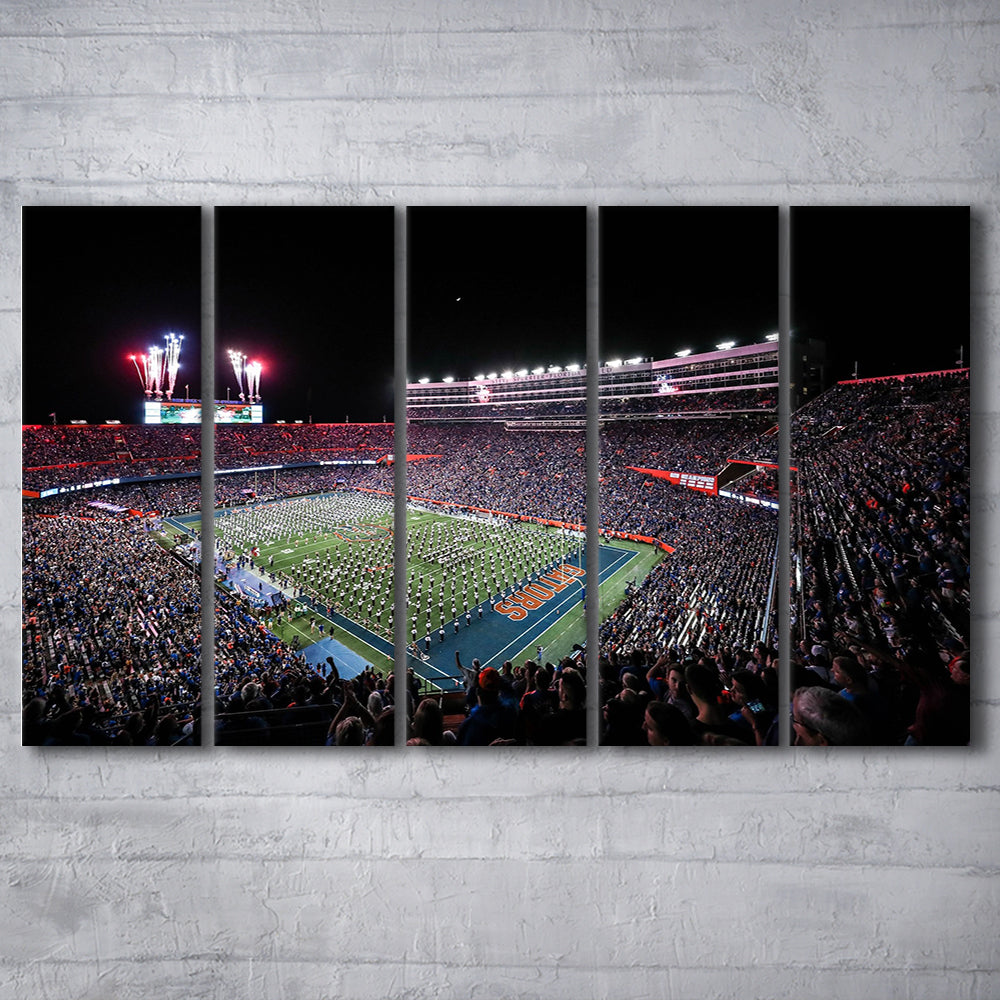 Ben Hill Griffin Stadium, Stadium Canvas, Sport Art, 5 Panel B, Extra Large Canvas, Canvas Print Wall Art