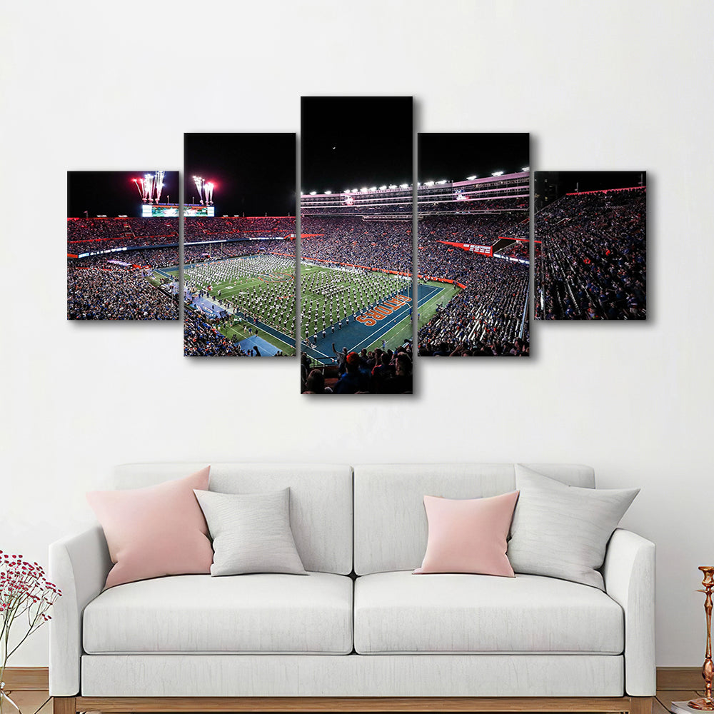 Ben Hill Griffin Stadium, Stadium Canvas, Sport Art, Gift for him, 5 Panel, Large Canvas, Canvas Print Wall Art