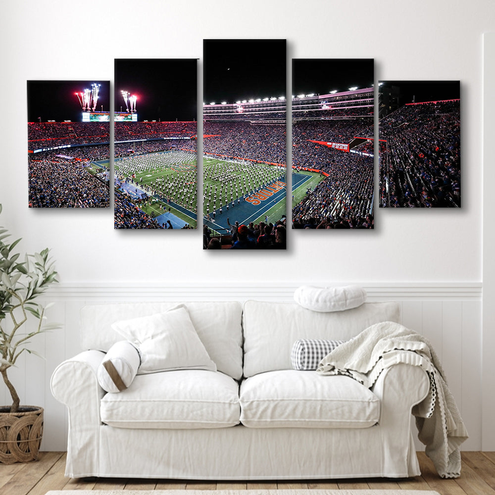 Ben Hill Griffin Stadium, Stadium Canvas, Sport Art, Gift for him, 5 Panel, Large Canvas, Canvas Print Wall Art