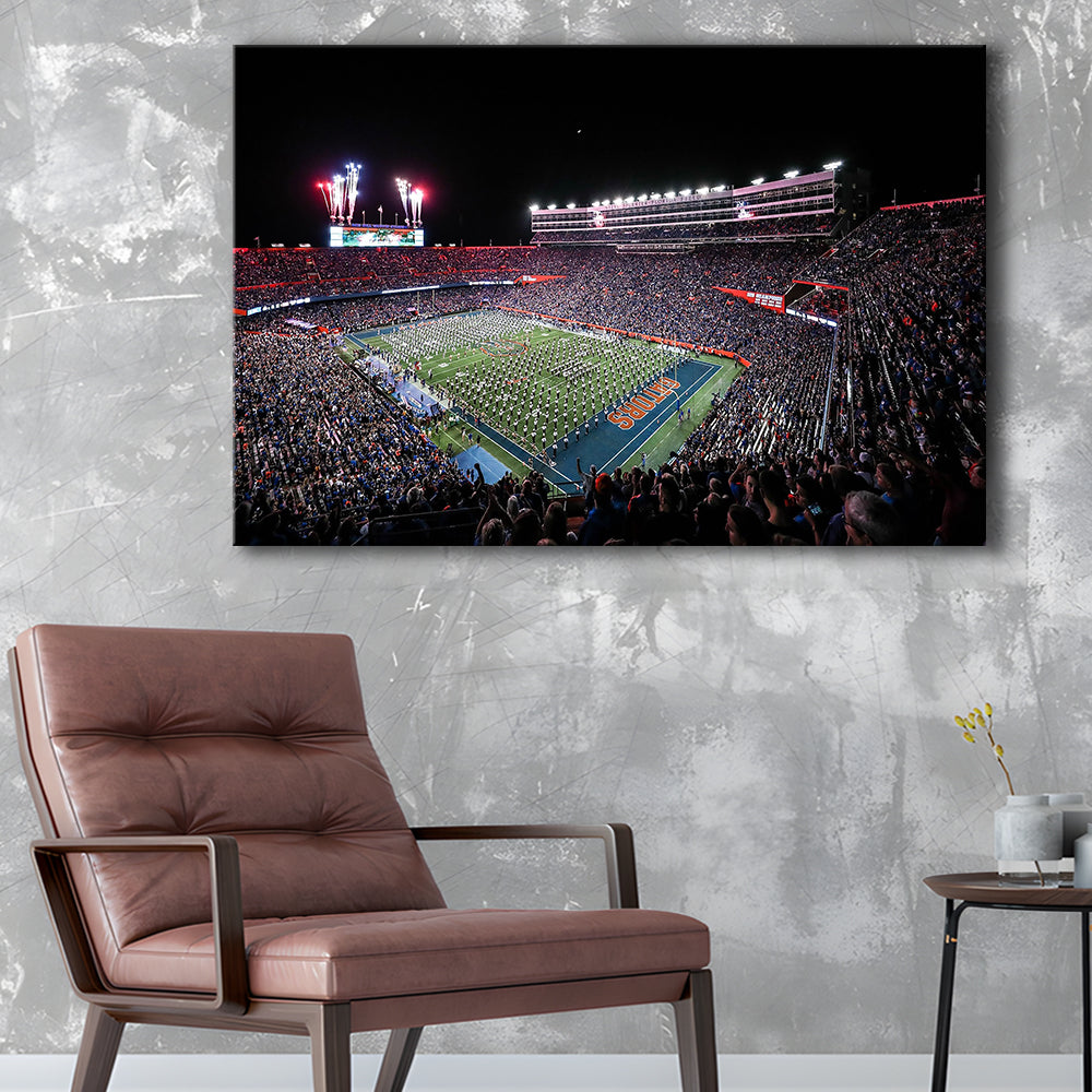 Ben Hill Griffin Stadium, Stadium Canvas, Sport Art, Gift for him, Man Cave Decor, Art Print, Canvas Print Wall Art