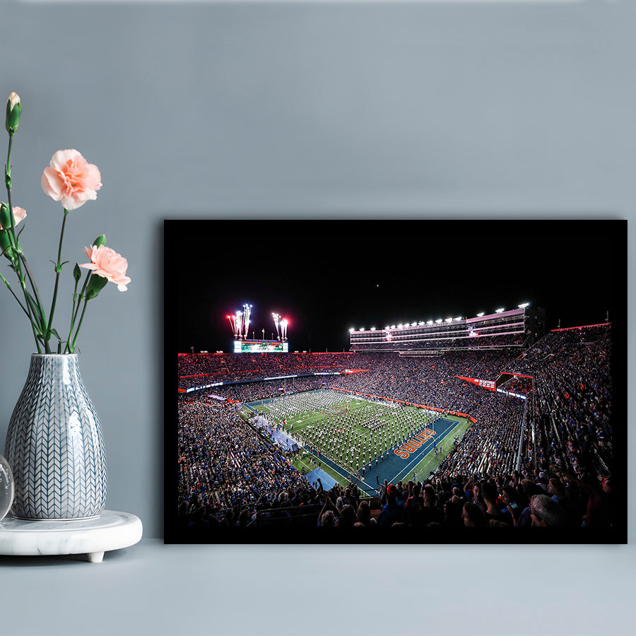 Ben Hill Griffin Stadium, Stadium Canvas, Sport Art, Gift for him, Framed Art Print Wall Decor, Picture Framed