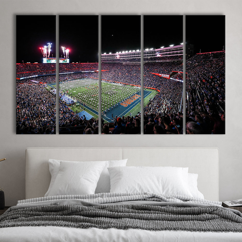 Ben Hill Griffin Stadium, Stadium Canvas, Sport Art, 5 Panel B, Extra Large Canvas, Canvas Print Wall Art