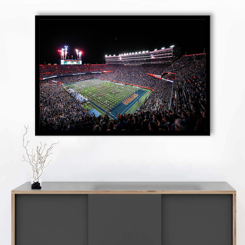 Ben Hill Griffin Stadium, Stadium Canvas, Sport Art, Gift for him, Framed Art Print Wall Decor, Picture Framed