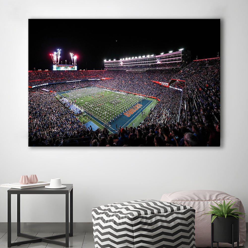Ben Hill Griffin Stadium, Stadium Canvas, Sport Art, Gift for him, Man Cave Decor, Art Print, Canvas Print Wall Art