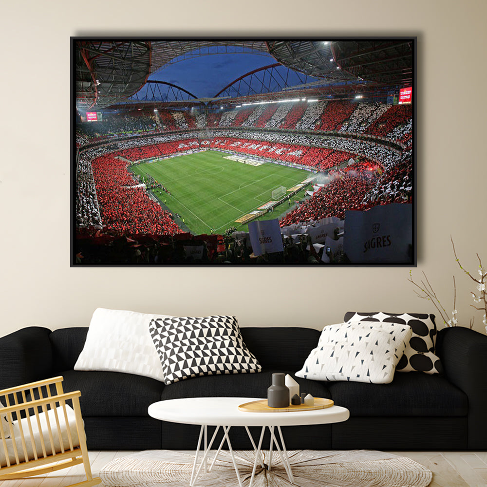 Benfica Stadium, Stadium Canvas, Sport Art, Framed Canvas Print Wall Art, Floating Frame