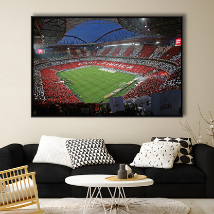 Benfica Stadium, Stadium Canvas, Sport Art, Framed Canvas Print Wall Art, Floating Frame