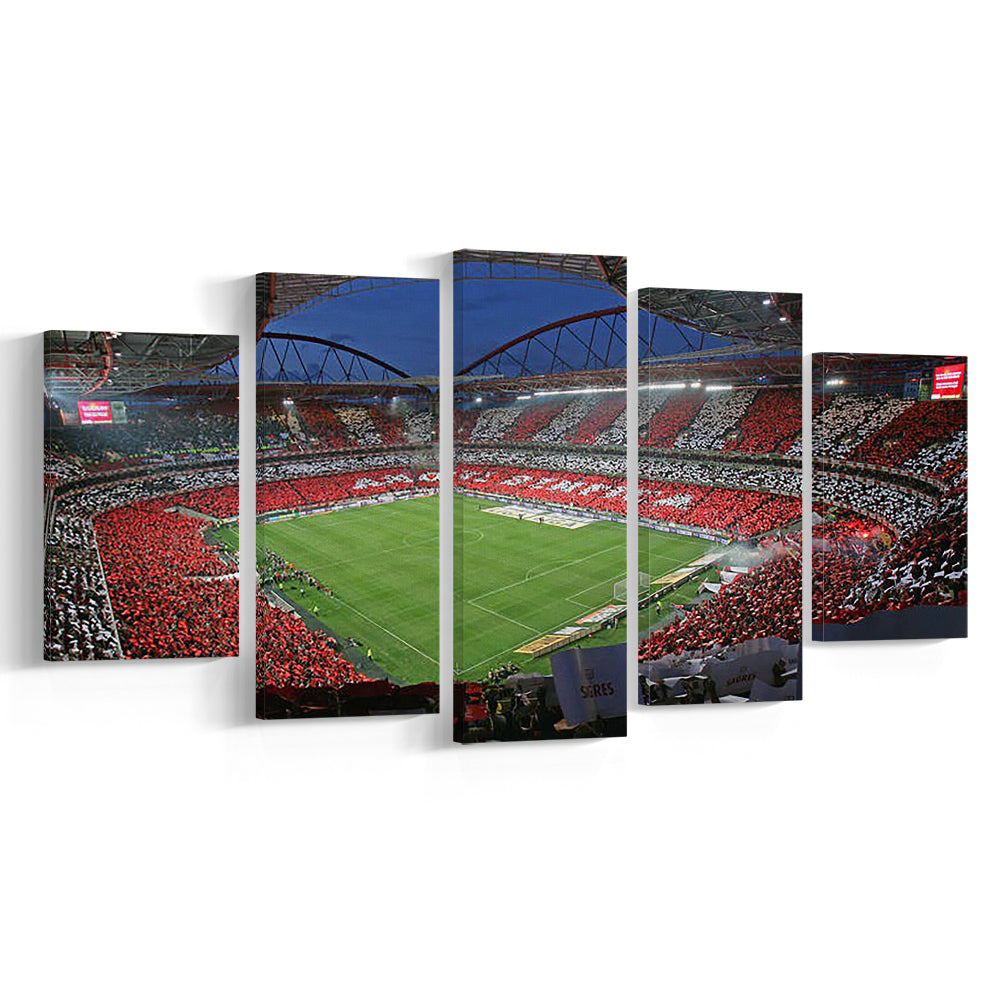 Benfica Stadium, Stadium Canvas, Sport Art, Gift for him, 5 Panel, Large Canvas, Canvas Print Wall Art