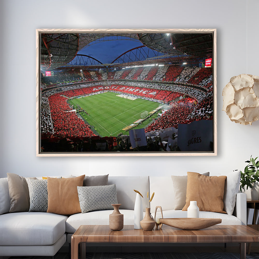 Benfica Stadium, Stadium Canvas, Sport Art, Framed Canvas Print Wall Art, Floating Frame