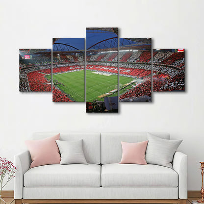 Benfica Stadium, Stadium Canvas, Sport Art, Gift for him, 5 Panel, Large Canvas, Canvas Print Wall Art