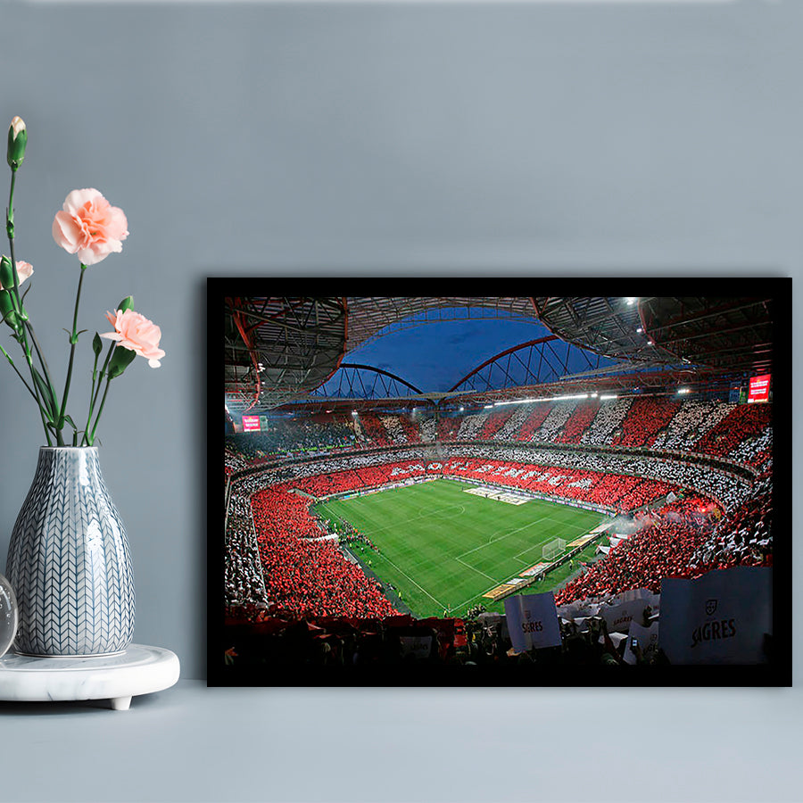 Benfica Stadium, Stadium Canvas, Sport Art, Gift for him, Framed Art Print Wall Decor, Picture Framed