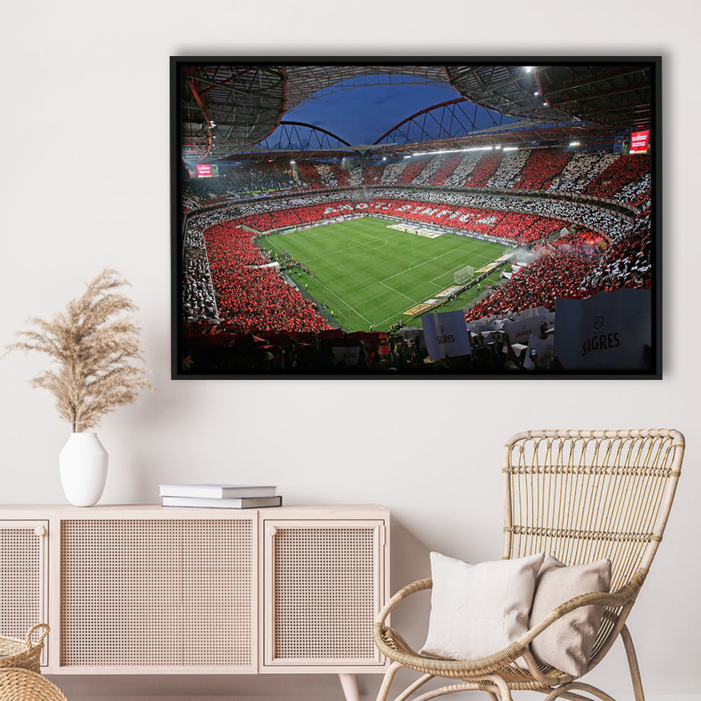 Benfica Stadium, Stadium Canvas, Sport Art, Framed Canvas Print Wall Art, Floating Frame