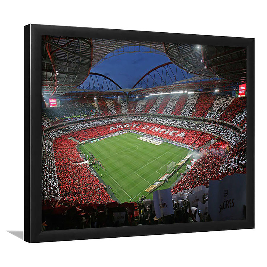 Benfica Stadium, Stadium Canvas, Sport Art, Gift for him, Framed Art Print Wall Decor, Picture Framed
