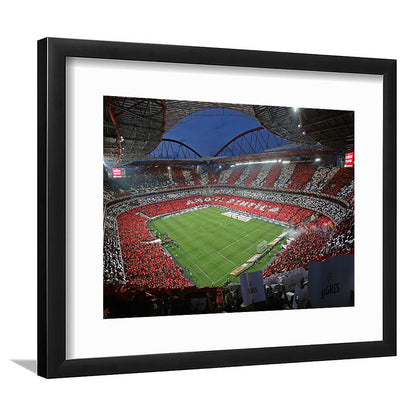 Benfica Stadium, Stadium Canvas, Sport Art, Gift for him, White Border Framed Art Print Wall Decor