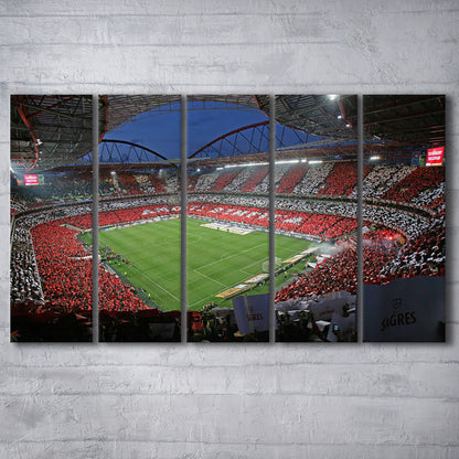 Benfica Stadium, Stadium Canvas, Sport Art, 5 Panel B, Extra Large Canvas, Canvas Print Wall Art