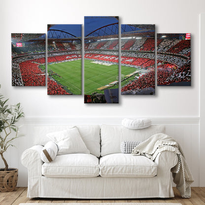 Benfica Stadium, Stadium Canvas, Sport Art, Gift for him, 5 Panel, Large Canvas, Canvas Print Wall Art