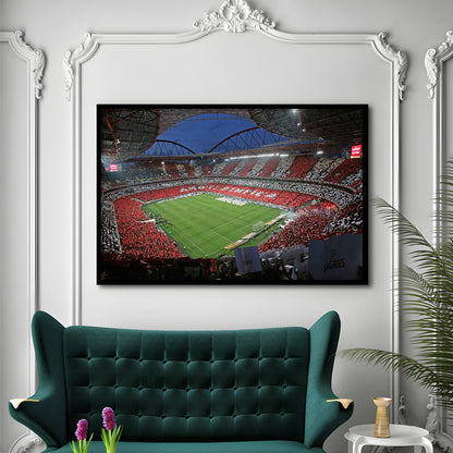 Benfica Stadium, Stadium Canvas, Sport Art, Gift for him, Framed Art Print Wall Decor, Picture Framed