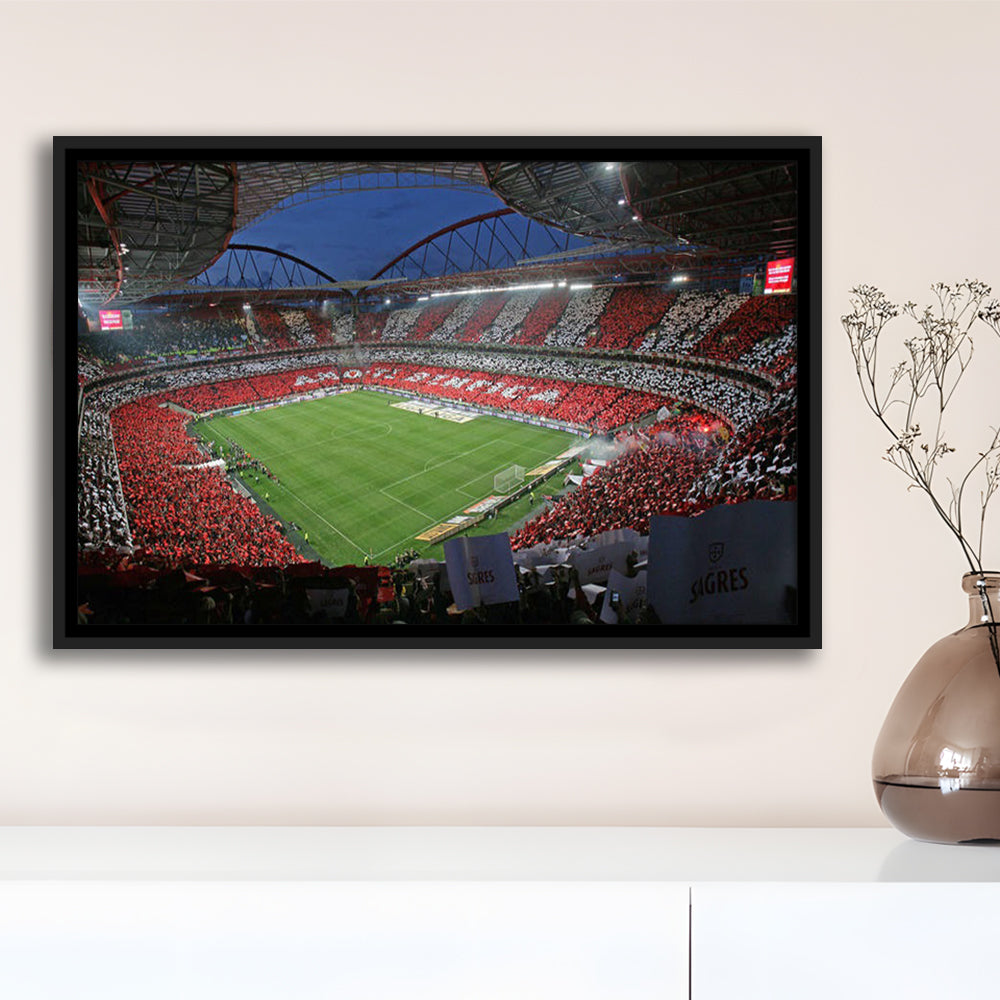 Benfica Stadium, Stadium Canvas, Sport Art, Framed Canvas Print Wall Art, Floating Frame