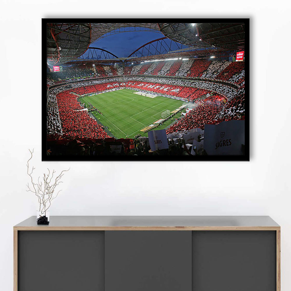 Benfica Stadium, Stadium Canvas, Sport Art, Gift for him, Framed Art Print Wall Decor, Picture Framed