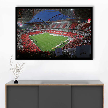 Benfica Stadium, Stadium Canvas, Sport Art, Gift for him, Framed Art Print Wall Decor, Picture Framed