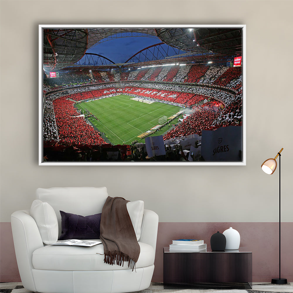 Benfica Stadium, Stadium Canvas, Sport Art, Framed Canvas Print Wall Art, Floating Frame
