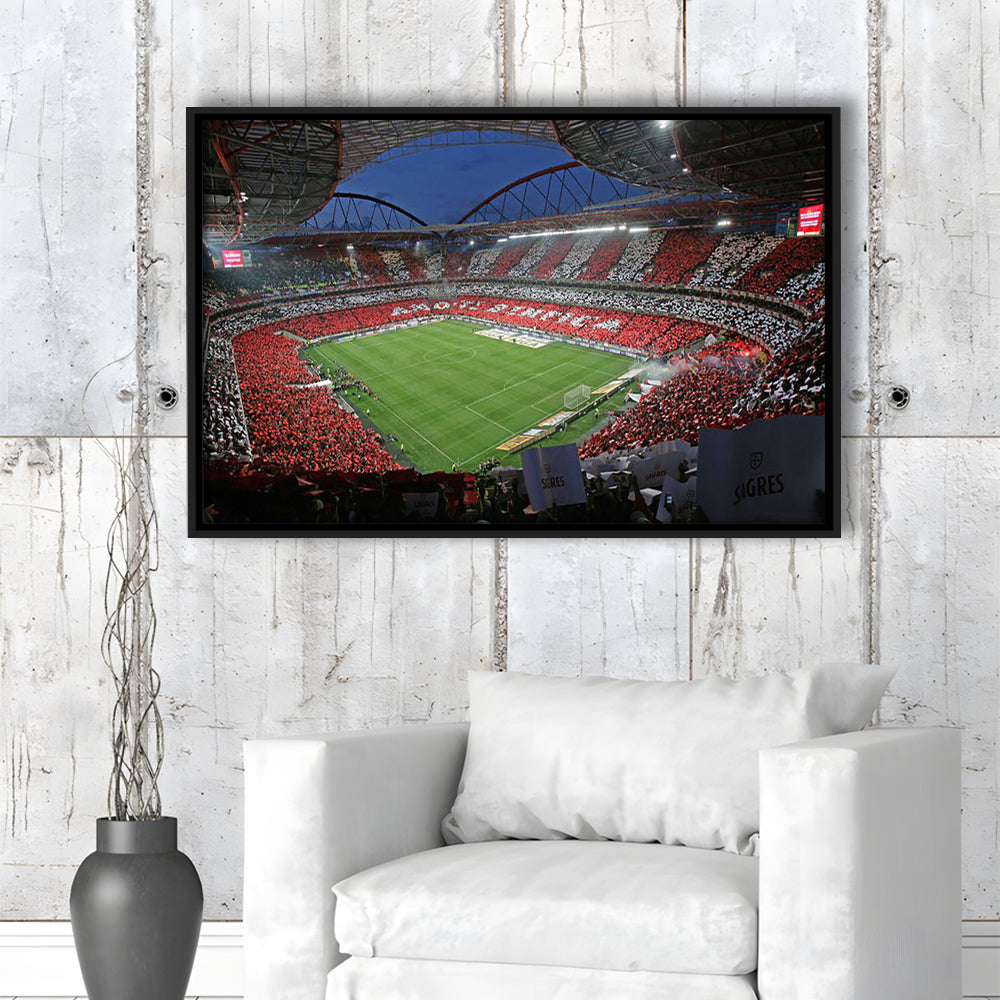 Benfica Stadium, Stadium Canvas, Sport Art, Framed Canvas Print Wall Art, Floating Frame