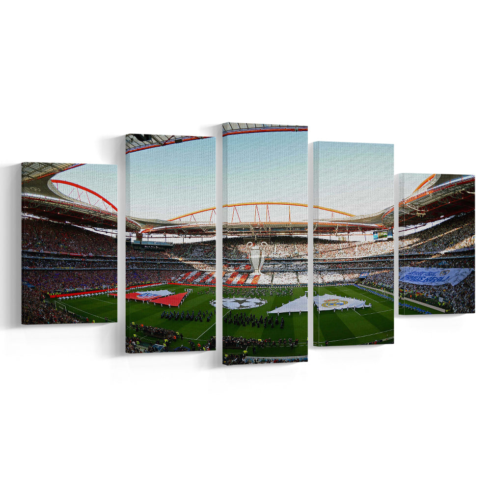 Benfica World Soccer Stadium, Stadium Canvas, Sport Art, Gift for him, 5 Panel, Large Canvas, Canvas Print Wall Art