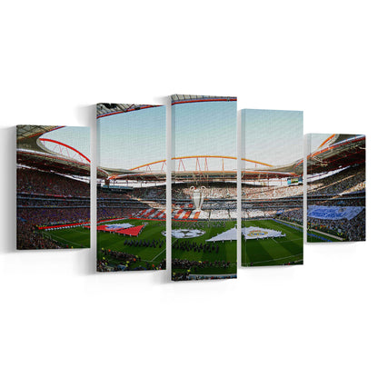 Benfica World Soccer Stadium, Stadium Canvas, Sport Art, Gift for him, 5 Panel, Large Canvas, Canvas Print Wall Art