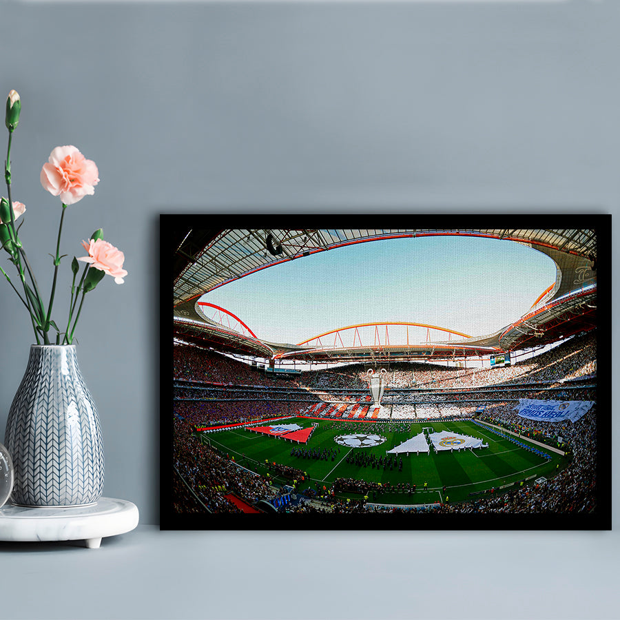 Benfica World Soccer Stadium, Stadium Canvas, Sport Art, Gift for him, Framed Art Print Wall Decor, Picture Framed