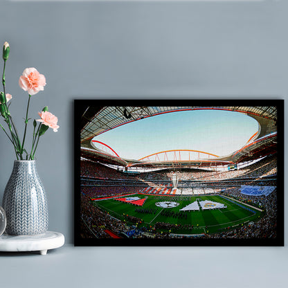 Benfica World Soccer Stadium, Stadium Canvas, Sport Art, Gift for him, Framed Art Print Wall Decor, Picture Framed