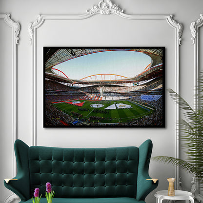 Benfica World Soccer Stadium, Stadium Canvas, Sport Art, Gift for him, Framed Art Print Wall Decor, Picture Framed